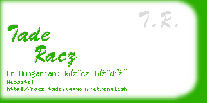 tade racz business card